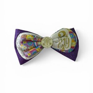 Purple Glitter Multi-Color Patterned Kids Hair Bow